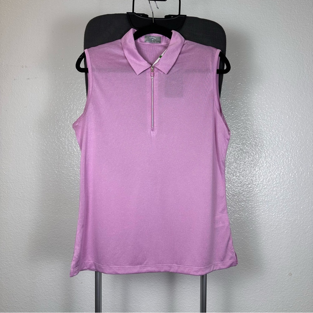 Callaway Pink Sleeveless Zip-Up‎ Top